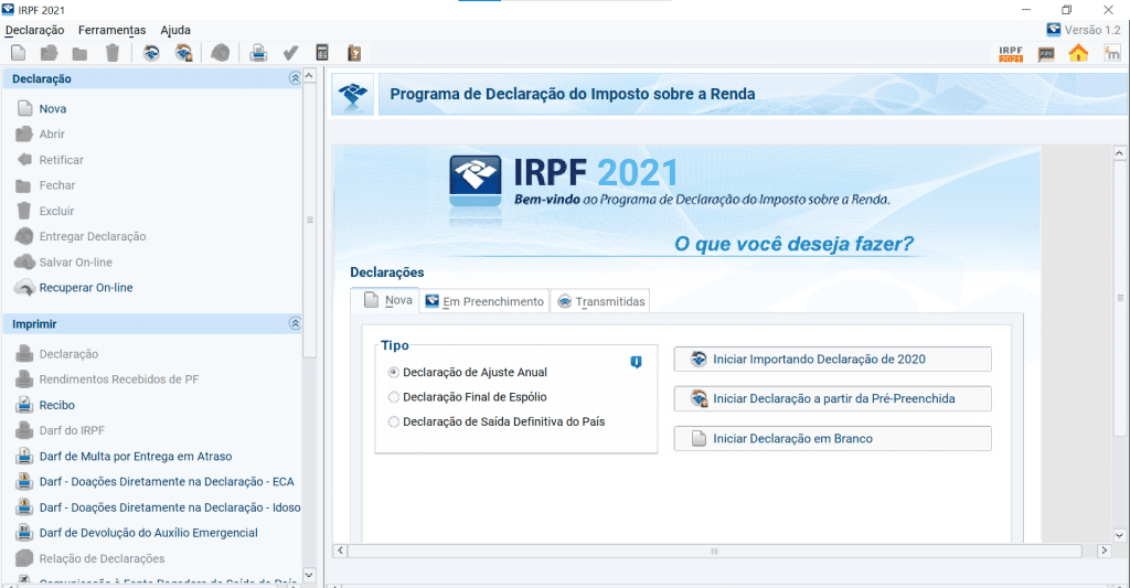 declaração IR 2021