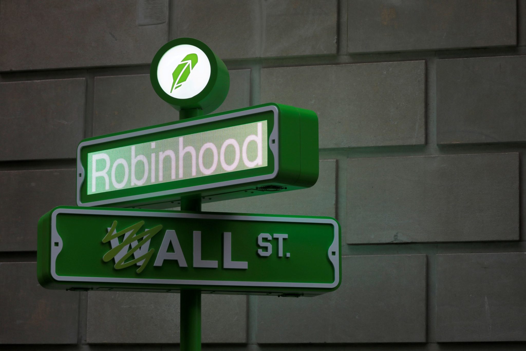 Logotipo da plataforma de investimentos Robinhood.