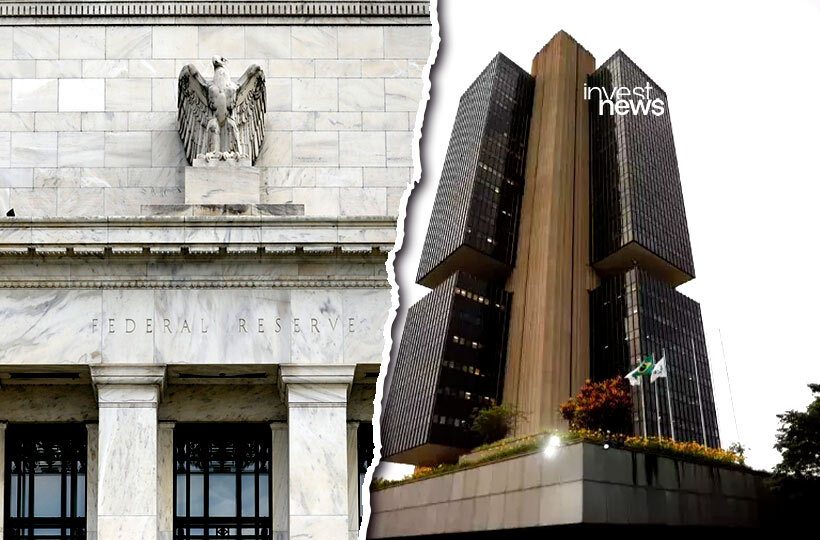 Fachadas do Fed e do Banco Central: fomc e copom mexem com o ibovespa