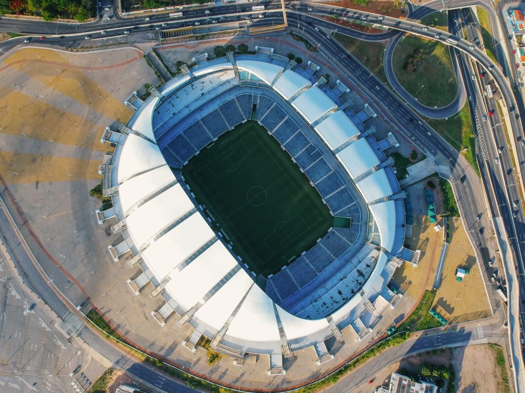 Uma foto do estádio referente a Copa do Mundo
