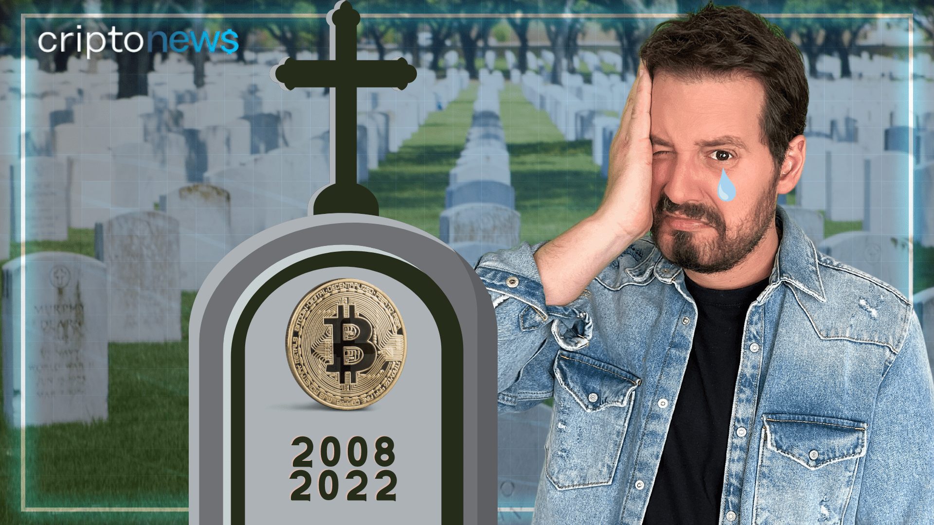 Dony De Nuccio em um cemitério perguntando se é a morte do bitcoin