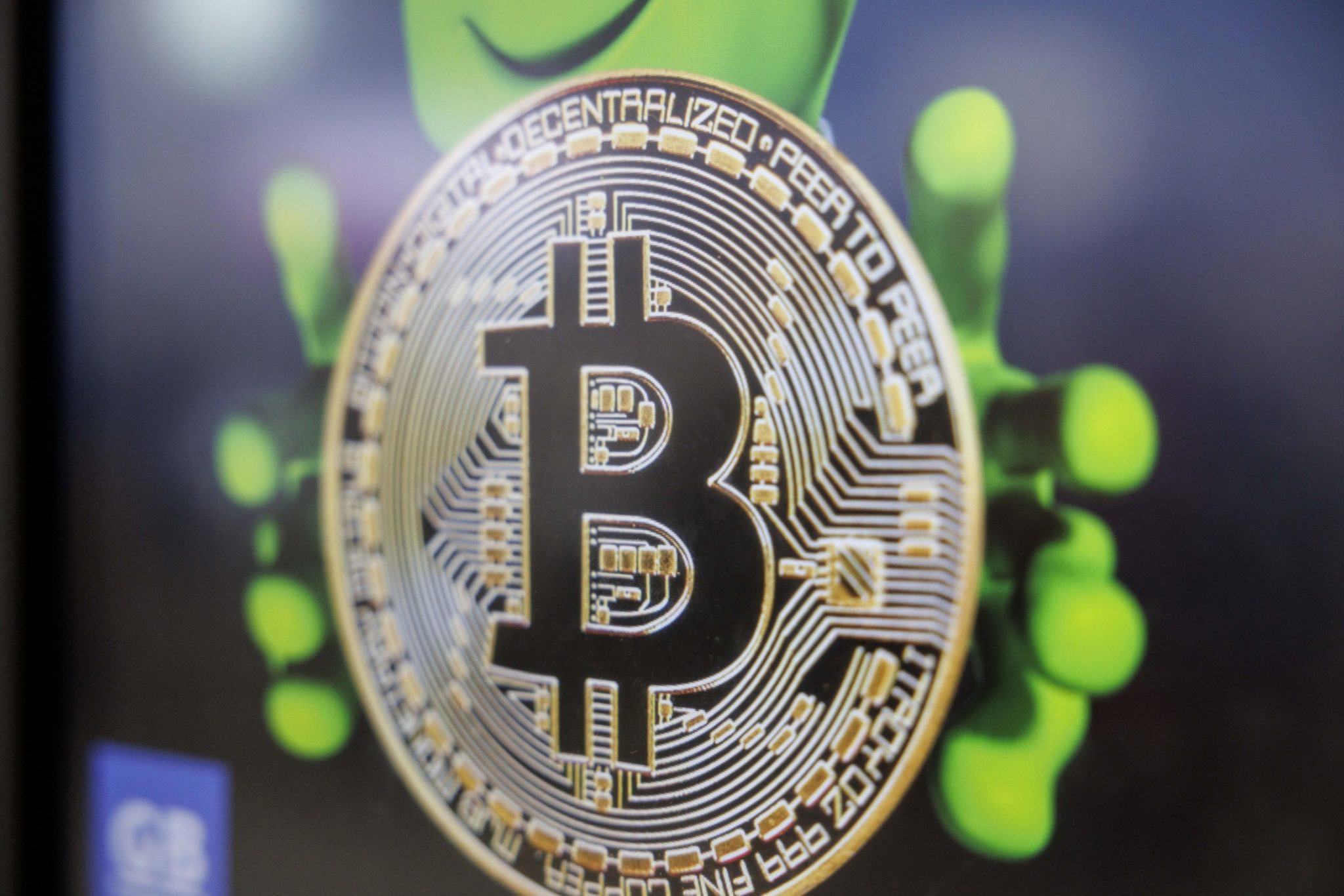 moeda com o logotipo do bitcoin
