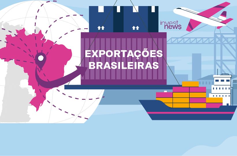 Capa sobre infográfico das exportações brasileiras