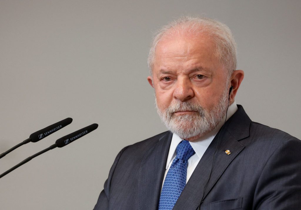 Presidente Luiz Inácio Lula da Silva durante entrevista coletiva em Madri