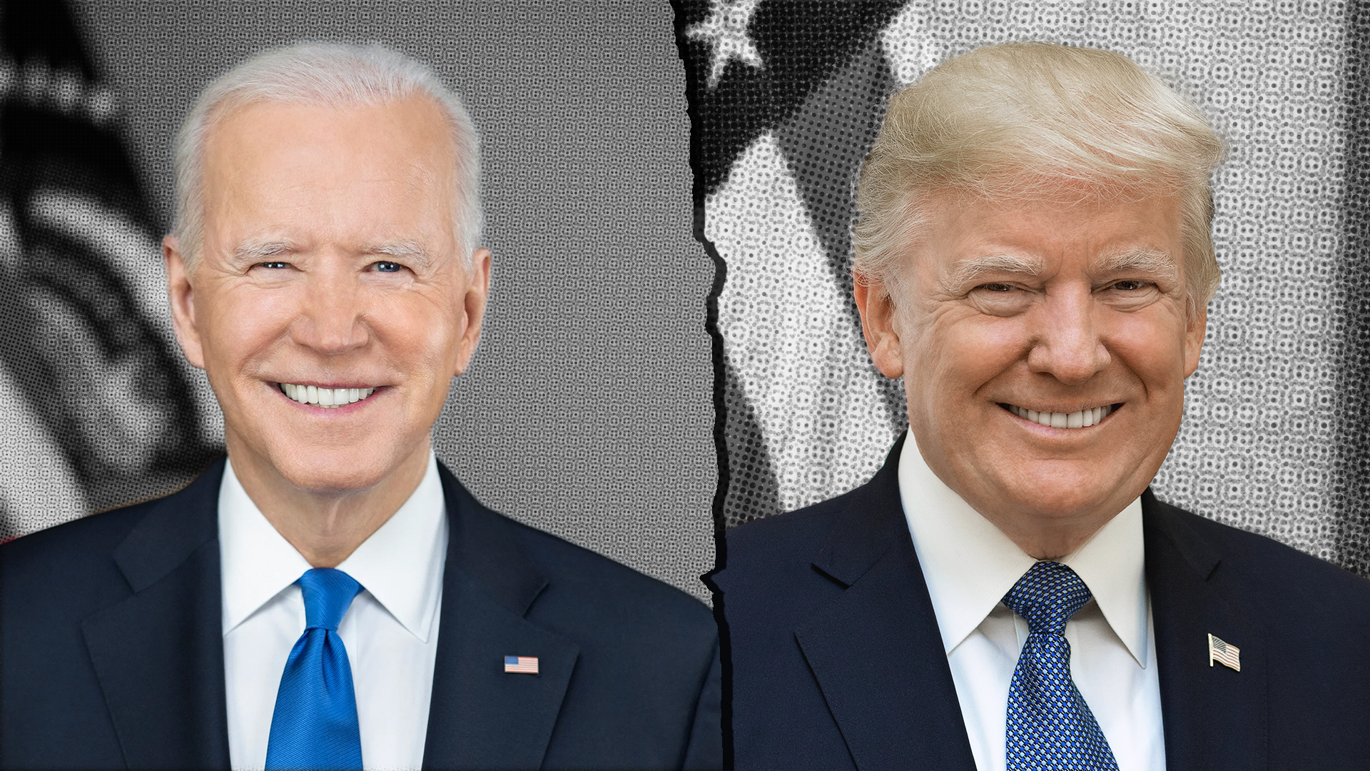 Montagem Joe Biden e Donald Trump