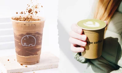 Montagem com as marcas das cafeterias asiáticas The Coffee e We Coffee