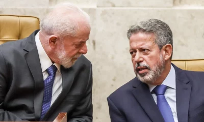Brasília (DF), 22/02/2024, O Supremo Tribunal Federal (STF) realiza sessão solene de posse do novo ministro da Corte, Flávio Dino. Na foto o presidente Lula e o presidente da Câmara, Arthur Lira.