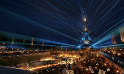 Uma visualização da cerimônia de abertura dos Jogos Olímpicos de Paris de 2024 é mostrada neste folheto sem data obtido em 13 de dezembro de 2021. Paris 2024/Florian Hulleu/Folheto via REUTERS