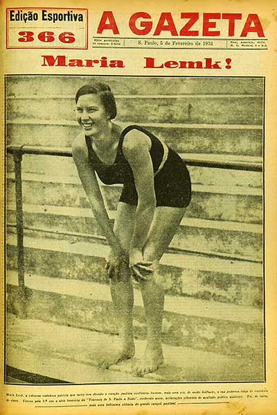 A primeira atleta mulher brasileira a competir em uma Olimpíada foi a nadadora Maria Lenk, nas Olimpíadas de 1932