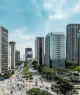 Vista aérea do cruzamento das avenidas Faria Lima e Rebouças, na Vila Olimpia, São Paulo