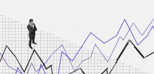 Colagem representando visualização de três gráficos ascendentes com curvas diferentes