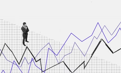 Colagem representando visualização de três gráficos ascendentes com curvas diferentes