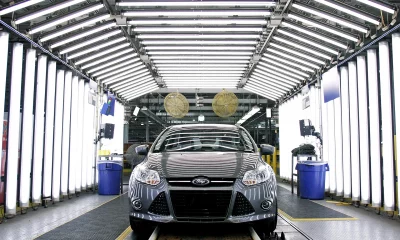 A Ford Focus goes through quality inspection on the assembly line at Ford Motor Co.'s Michigan Assembly Plant December 14, 2011 in Wayne, Michigan. Ford released details about the electrification of the Michigan Assembly Plant that will power production in part by one of the largest solar energy generator systems in order to produce their new C-MAX Hybrid and C-MAX Energi electric vehicles. (Photo: Bill Pugliano/Getty Images)