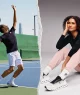 Montagem com imagens de campanha da On com Roger Federer e Zendaya