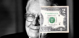 Imagem de Warren Buffet e de uma cédula em dólar