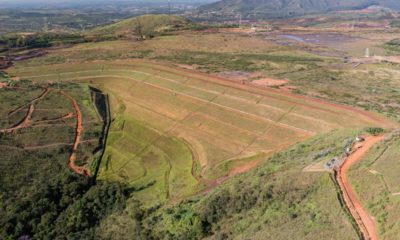 Imagem aérea da barragem Forquilha III, em Ouro Preto (MG)