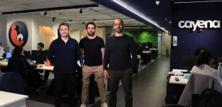 Gabriel Sendacz, Raymond Shayo e Pedro Carvalho, fundadores da startup Cayena