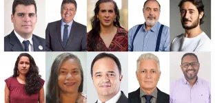 Montagem de fotos dos dez candidatos à Prefeitura de Belo Horizonte em 2024