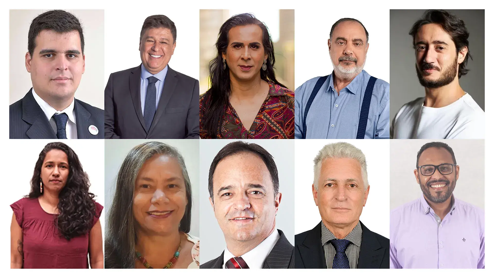 Montagem de fotos dos dez candidatos à Prefeitura de Belo Horizonte em 2024