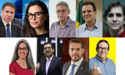 Montagem de fotos com os 9 candidatos à Prefeitura do Rio de Janeiro em 2024