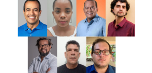 Montagem de fotos dos candidatos à Prefeitura de Salvador em 2024