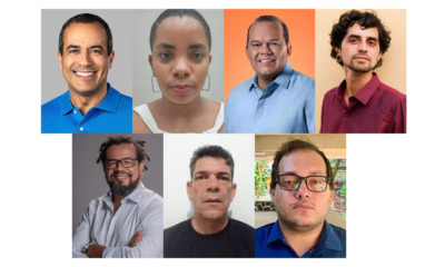 Montagem de fotos dos candidatos à Prefeitura de Salvador em 2024