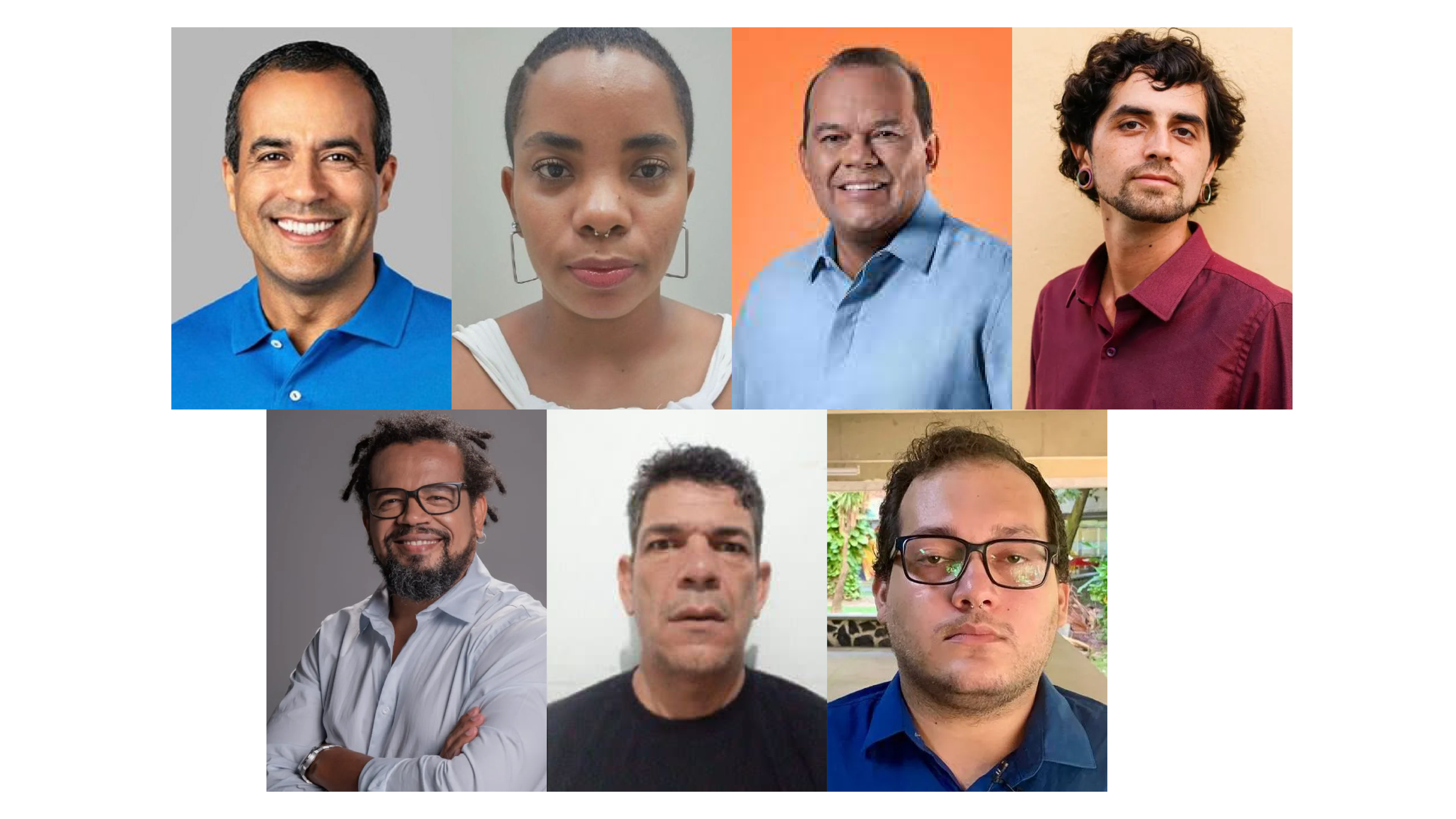 Montagem de fotos dos candidatos à Prefeitura de Salvador em 2024