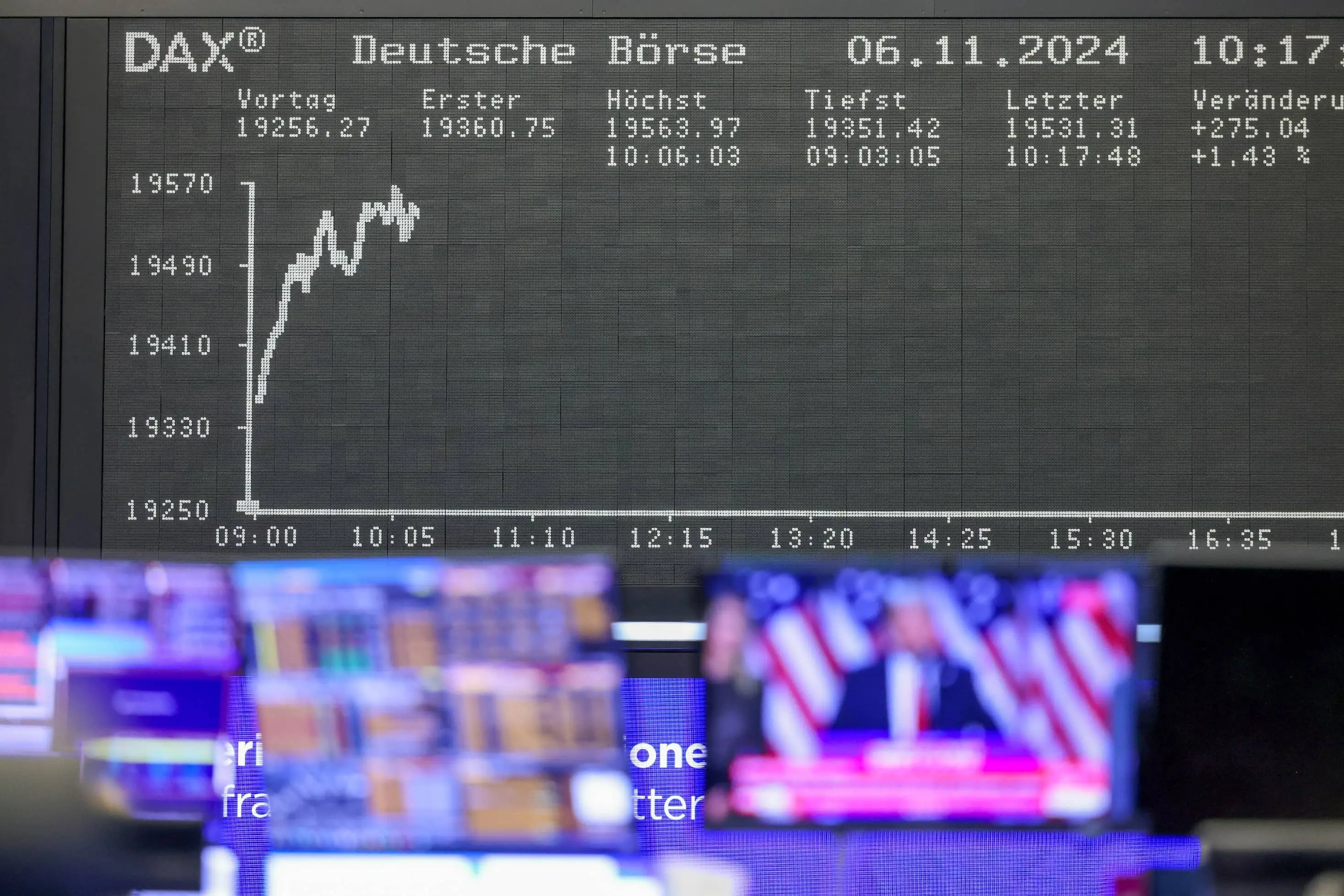 Pregão na Bolsa de Frankfurt após confirmação da vitória Trump